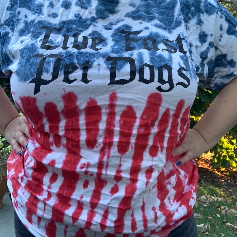 Life Fast Pet Dogs tie dye tee